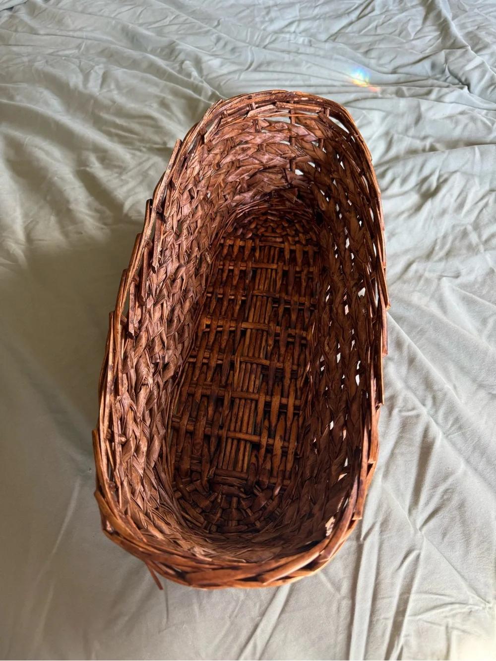 Handwoven Brown Wicker Storage Basket - Home Accents